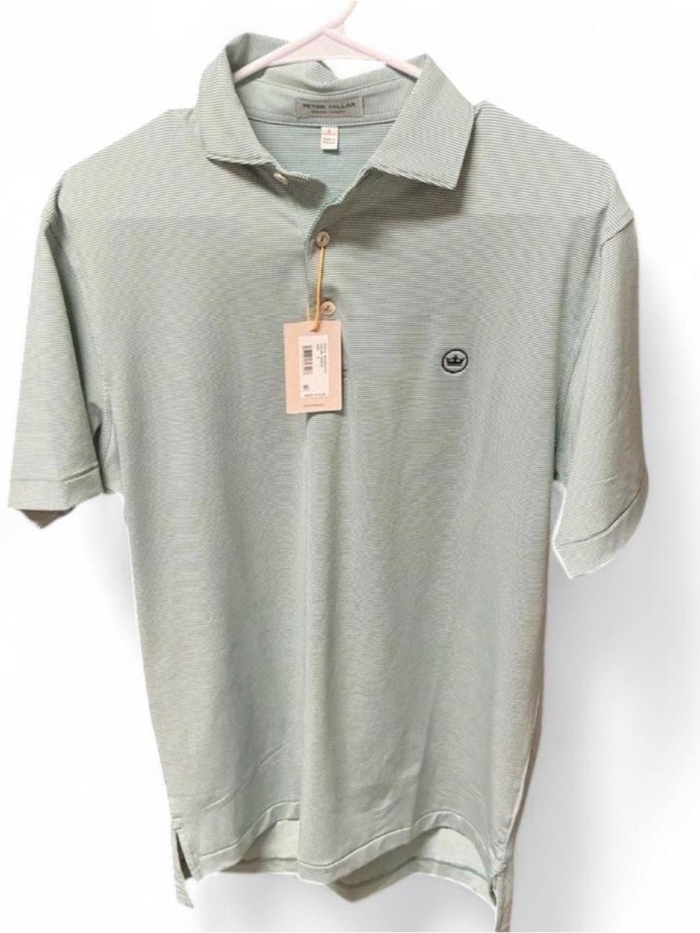 Peter Millar Green Micro-Stripe Polo nwt small